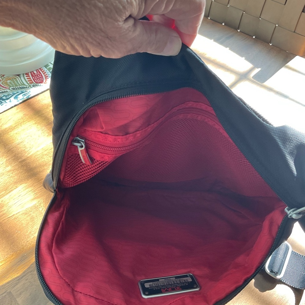 Tumi Black and Red Messenger Bag - Picture 7 of 13